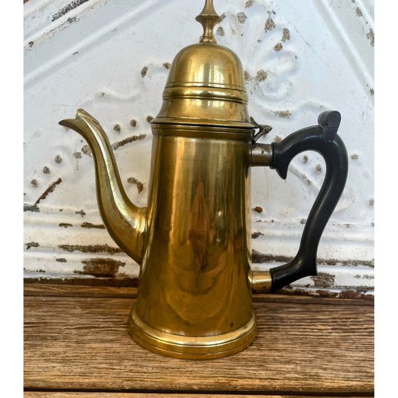 Vintage Long Solid Heavy Brass Coffee/Teapot - Picture 12 of 12